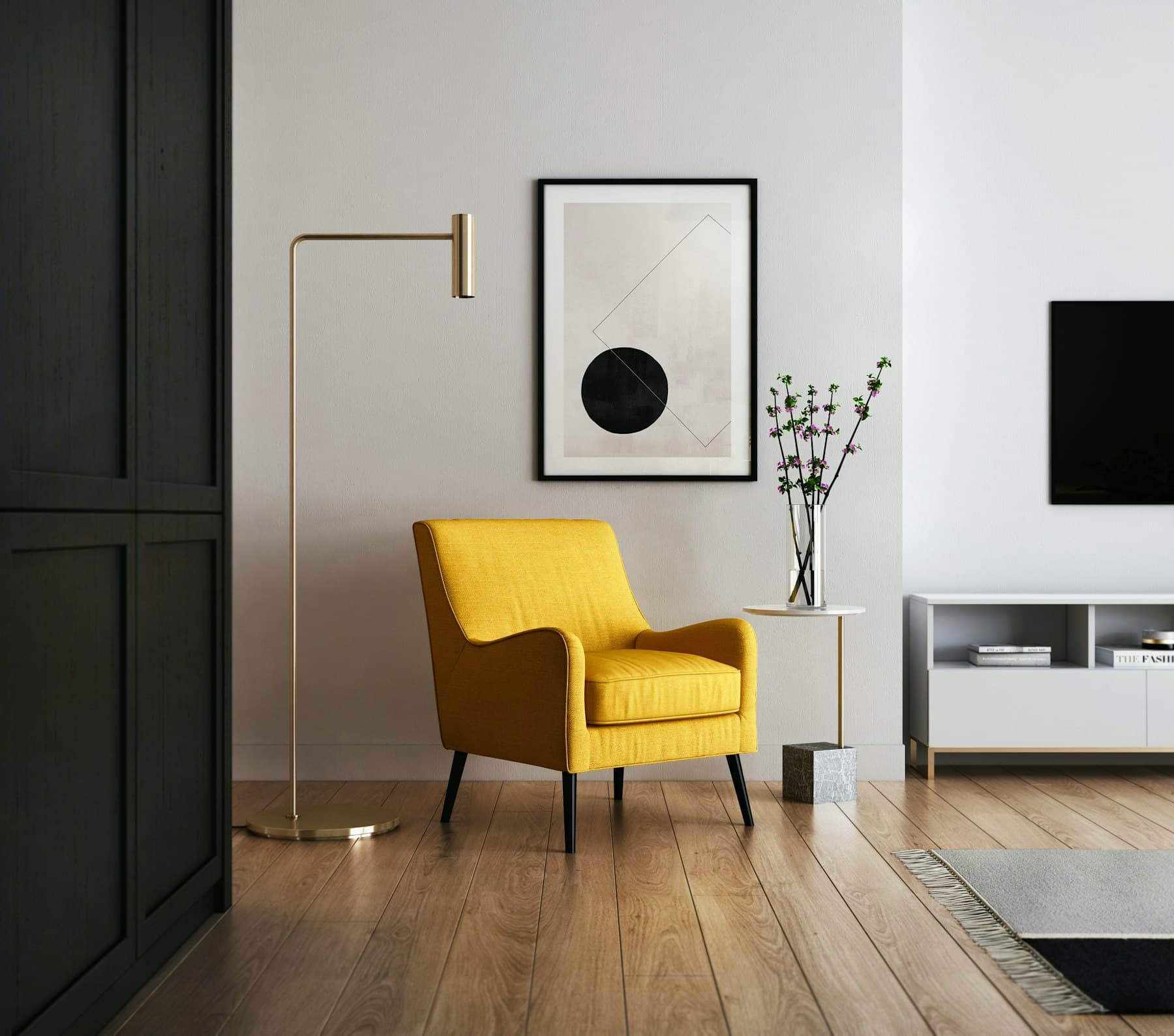 Hochwertig gestalteter Wohnraum mit klarer Architektur